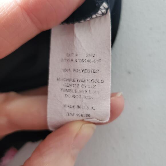 Y2K Fairy Grunge Dress Womens Large Black Pink Floral Empire Waist Babydoll - Picture 9 of 10